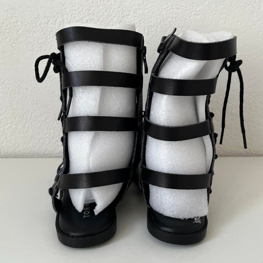 New Torrid Black Cage Laceup Gladiator Sandal - Size 8WW - Picture 7 of 9